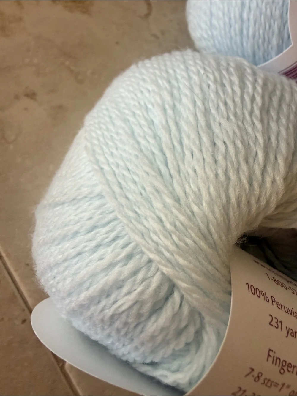 Knit Picks Light Blue Peruvian Highland Wool Yarn - Fingering Weight